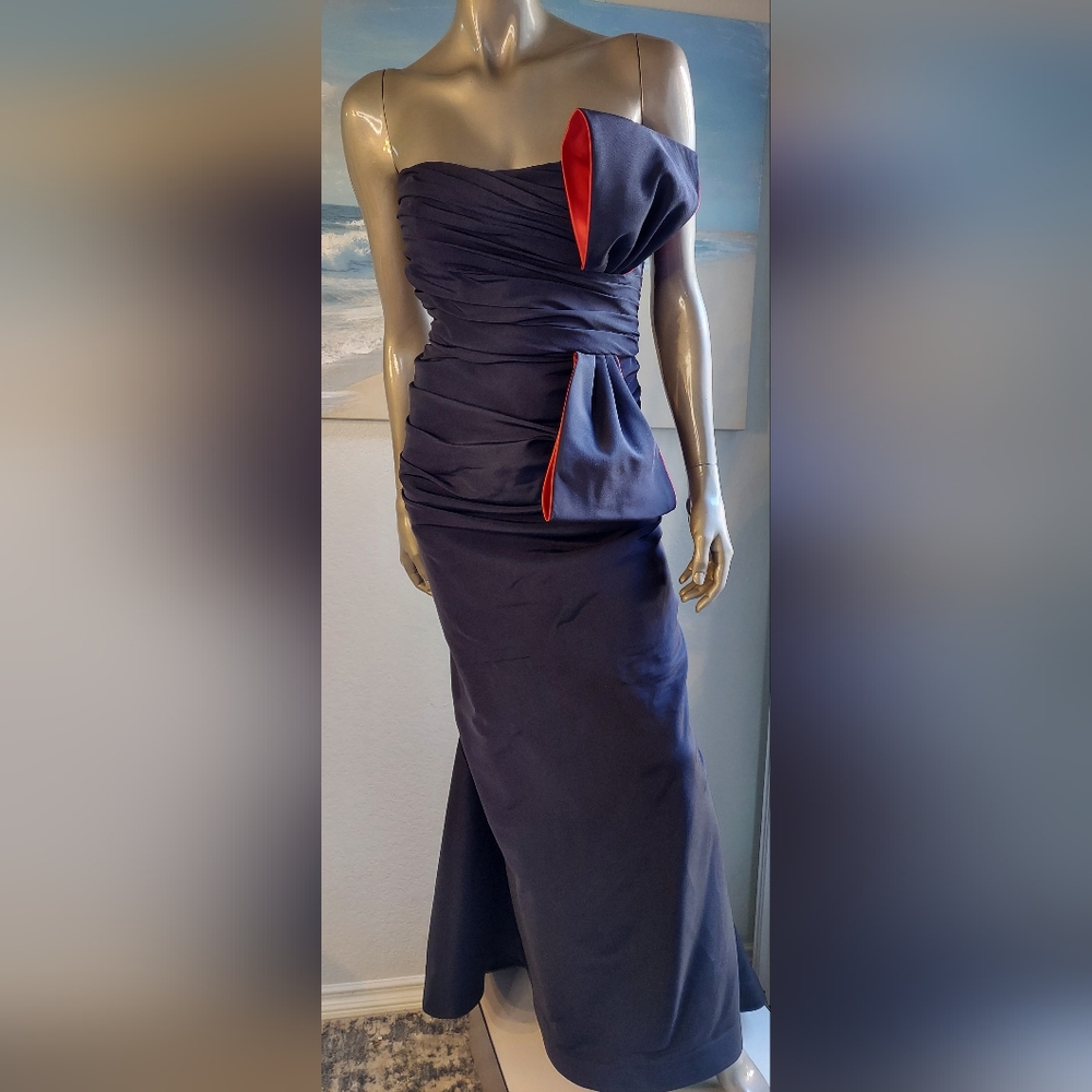 📣5=50%OFF *$5,500 ROLAND NIVELAIS BLACK BIG BOW SILK GOWN US S - Picture 3 of 9